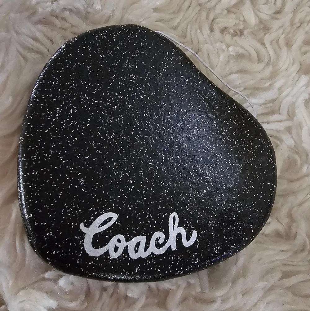 Coach Black Glitter Heart Shaped Dual Compact Mirror New With Tags - Picture 2 of 6